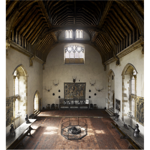 fig. 1: The Great Hall of Penshurst Place, England, from the vantage point of the chambers